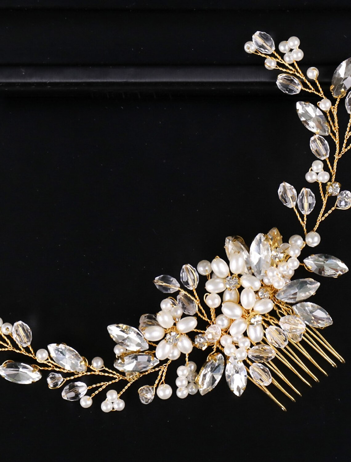 Another view of the bridal hair comb, emphasizing its versatility for various hairstyles.