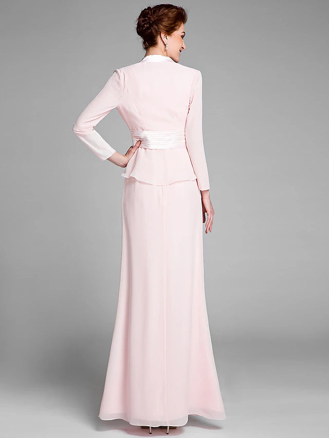 Back view of convertible Mermaid Trumpet dress with flowing chiffon.