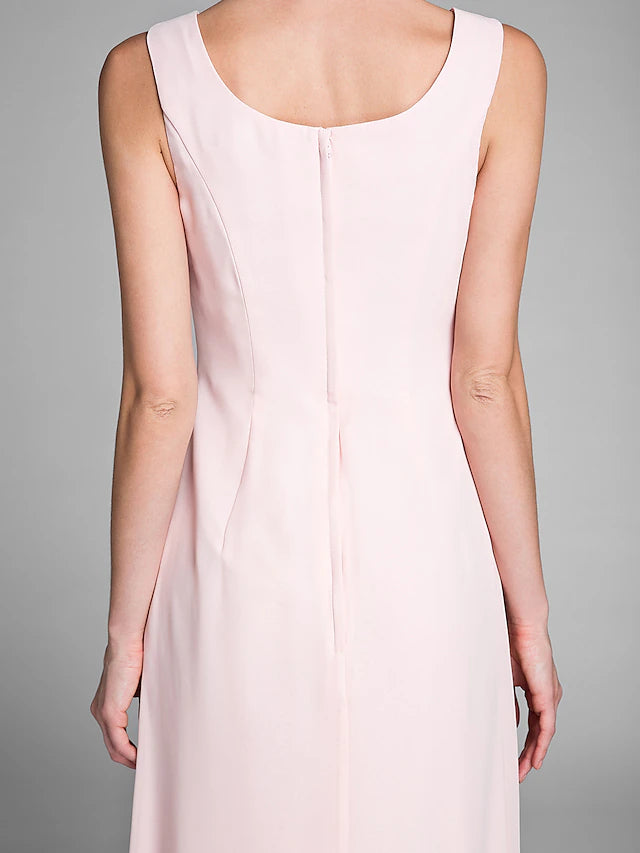 Flowing Chiffon fabric of the elegant evening gown.