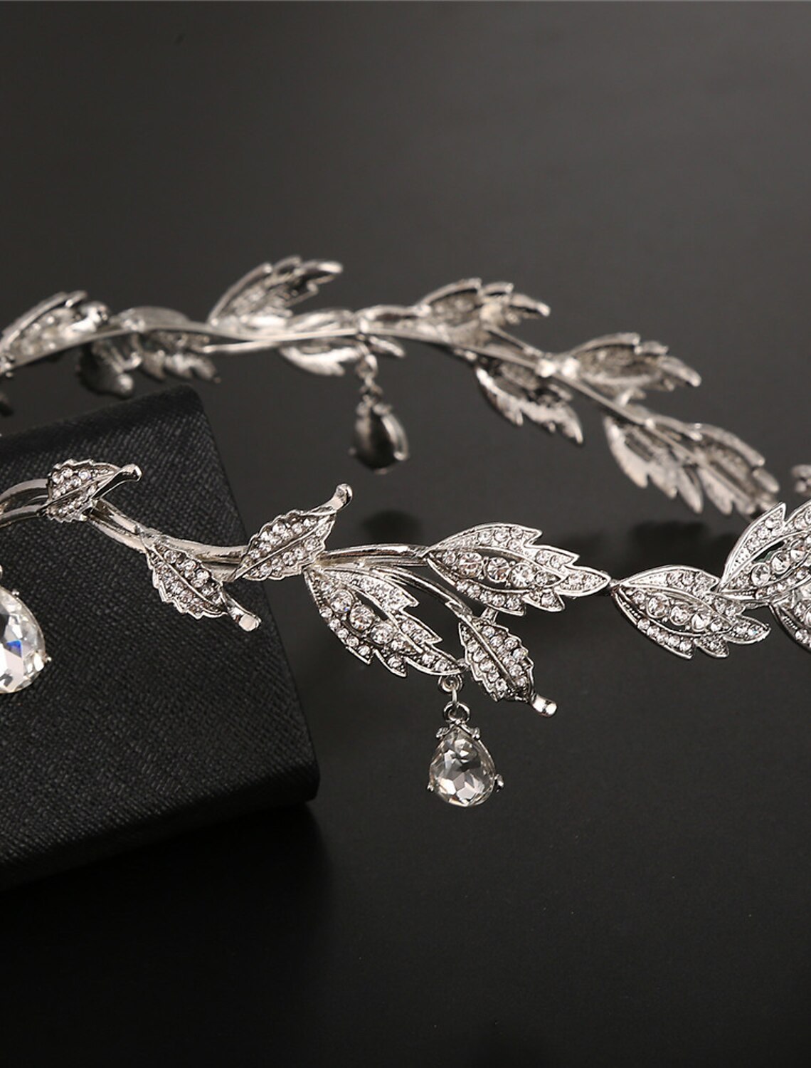 Sparkling rhinestone bridal headpiece with crystal accents.
