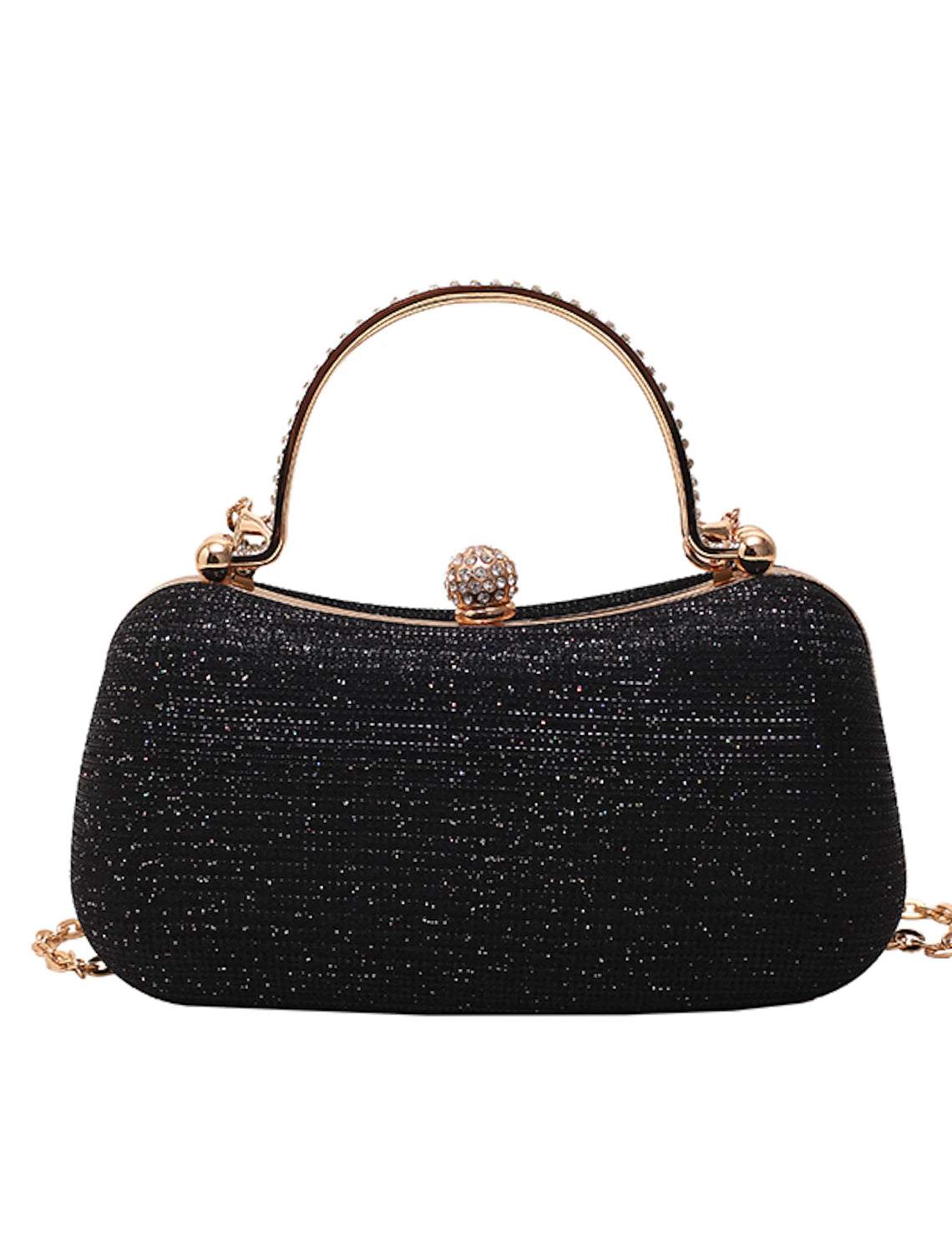 Elegant crystal clutch bag for evening wear.