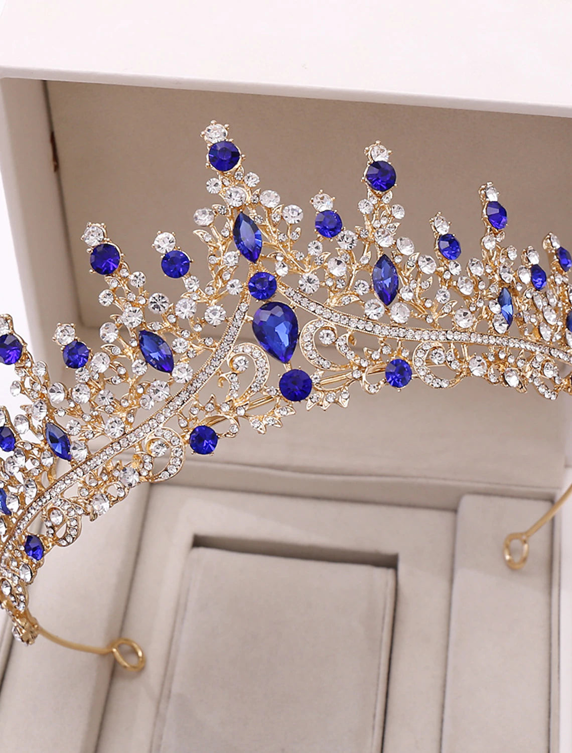 Sparkling rhinestone tiara with crystal details.