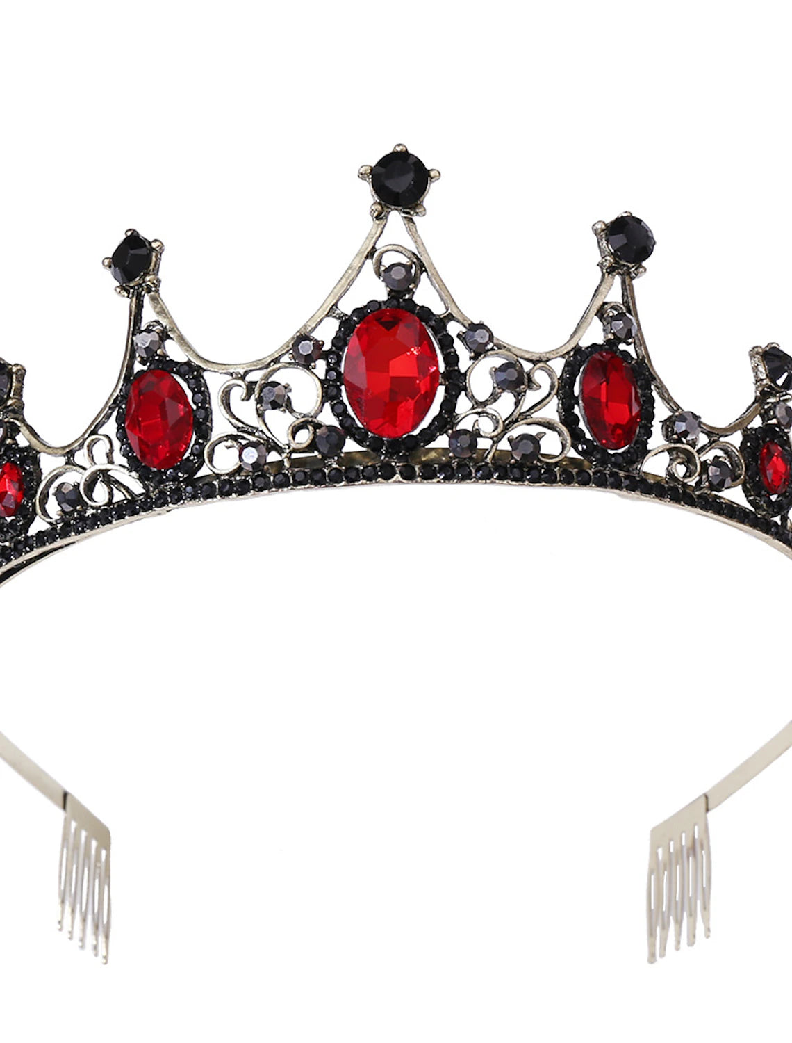 Elegant crystal tiara crown with combs for women and girls.