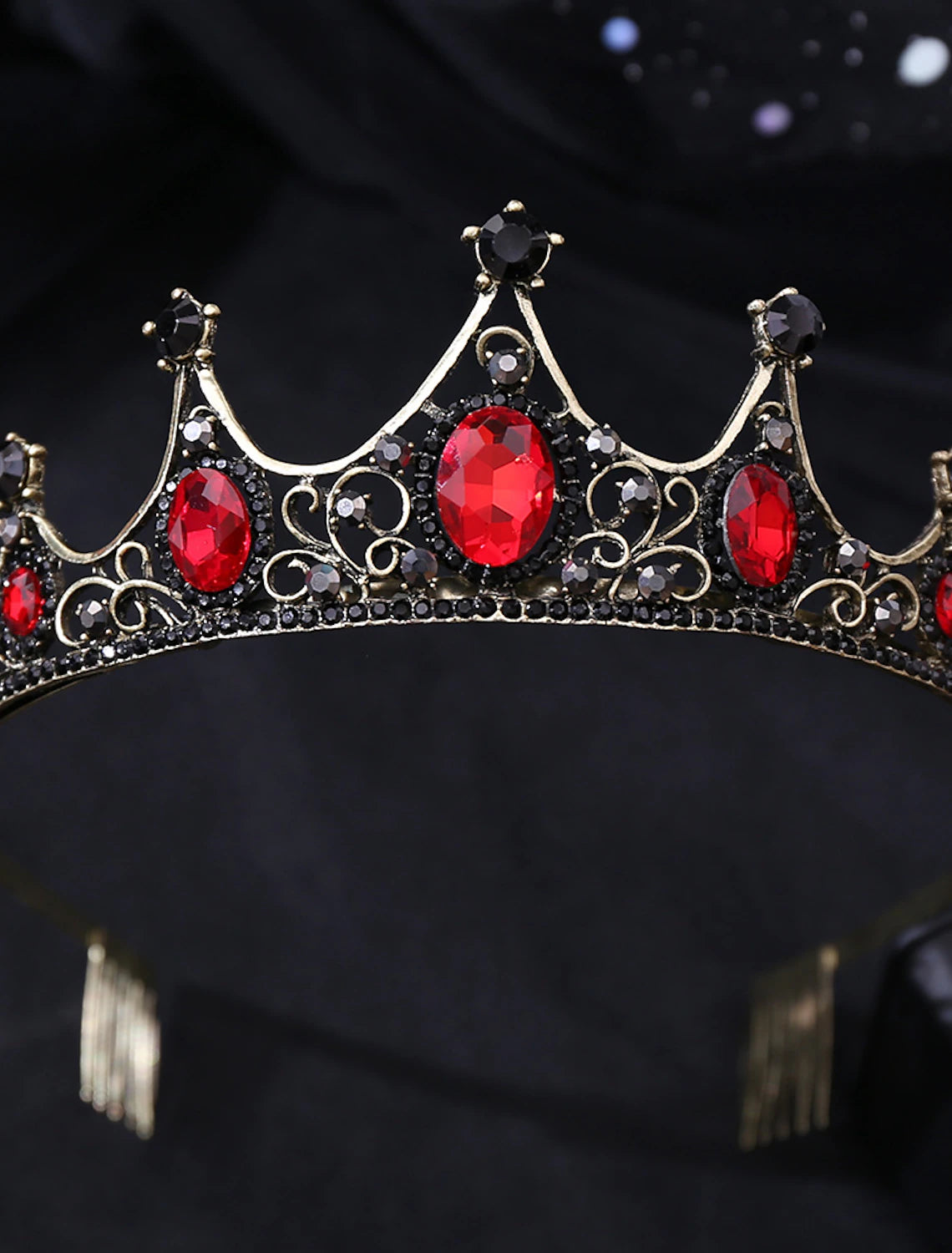 Elegant crystal tiara crown with combs for women and girls.