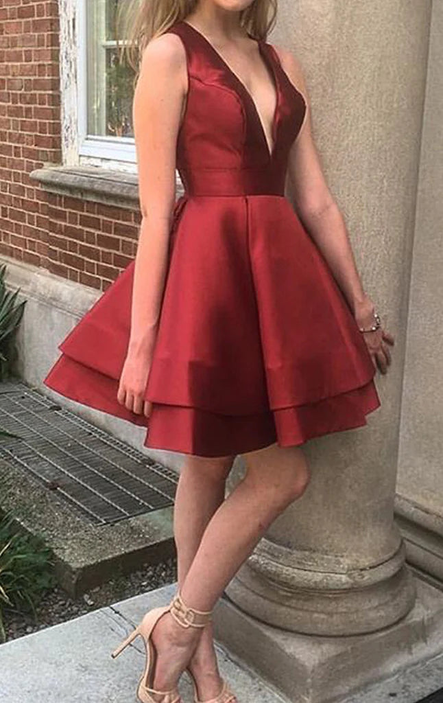Elegant deep V-neck sleeveless maxi gown for formal events.