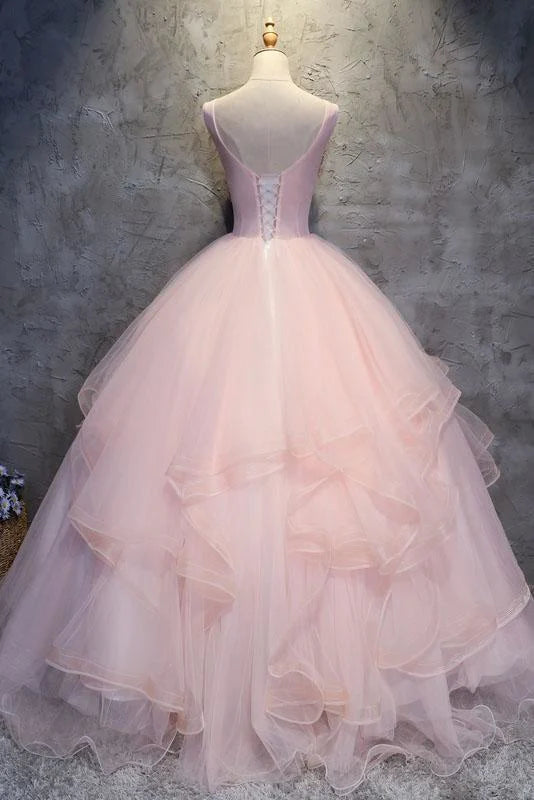 Close-up of the floral details on the ball gown.