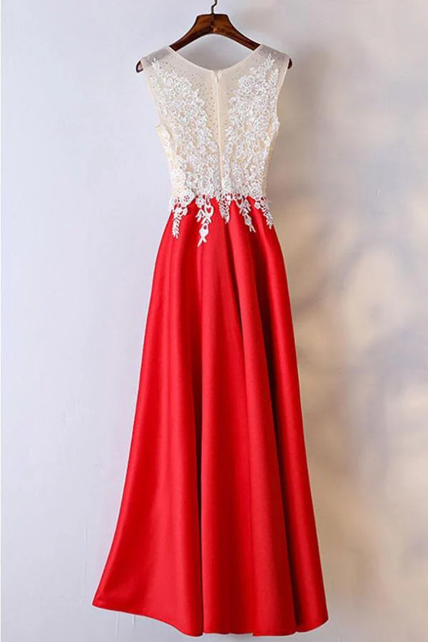 Close-up of the elegant lace formal gown, highlighting the long sleeves and high neck design.