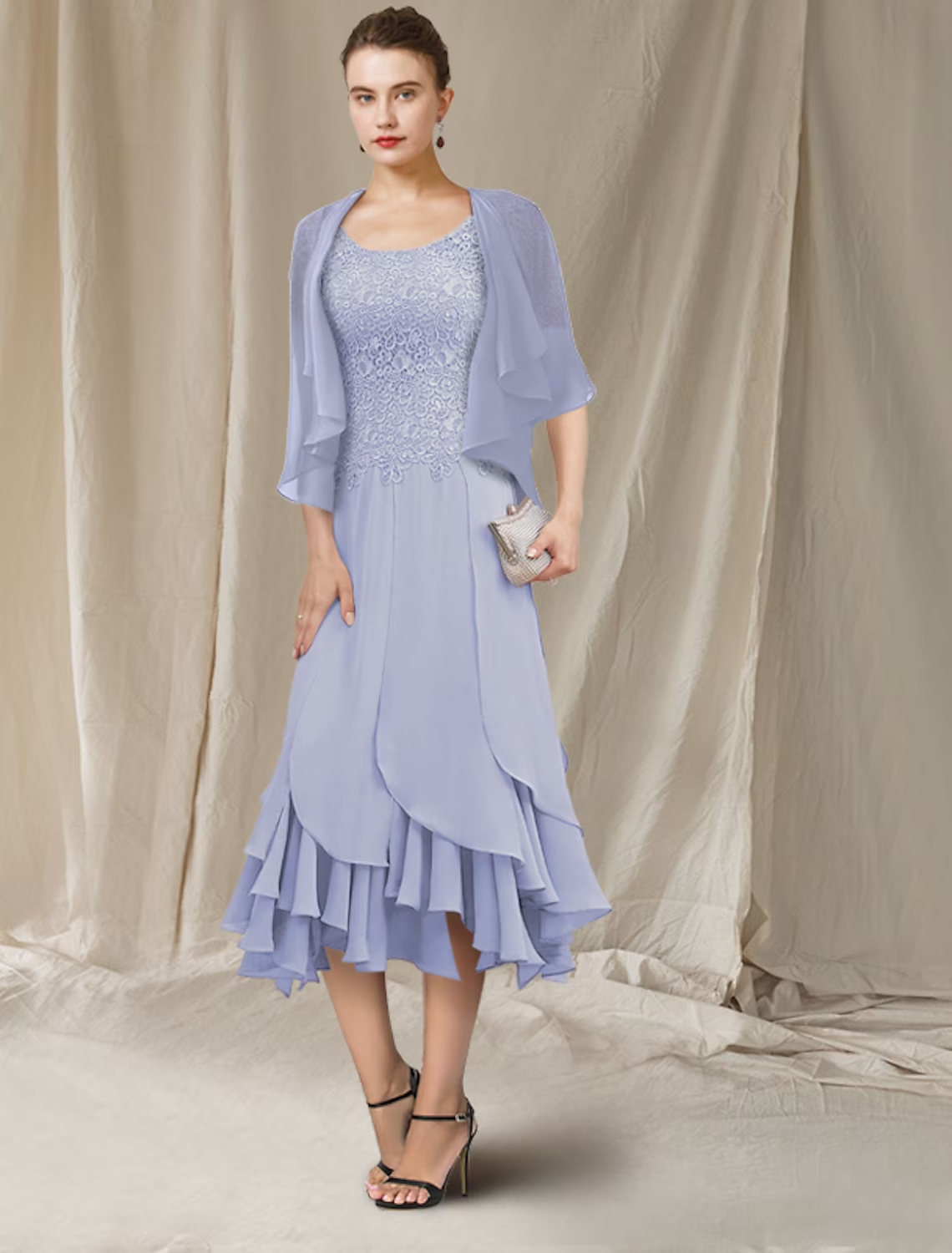 Full view of the mermaid trumpet dress, showing its elegant silhouette.