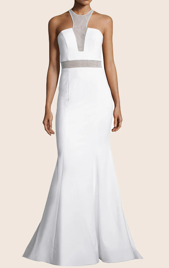 Elegant mermaid halter neck prom gown.