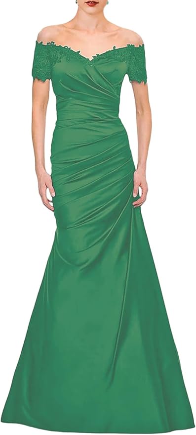 Side view of the mermaid dress with ruffle accents.