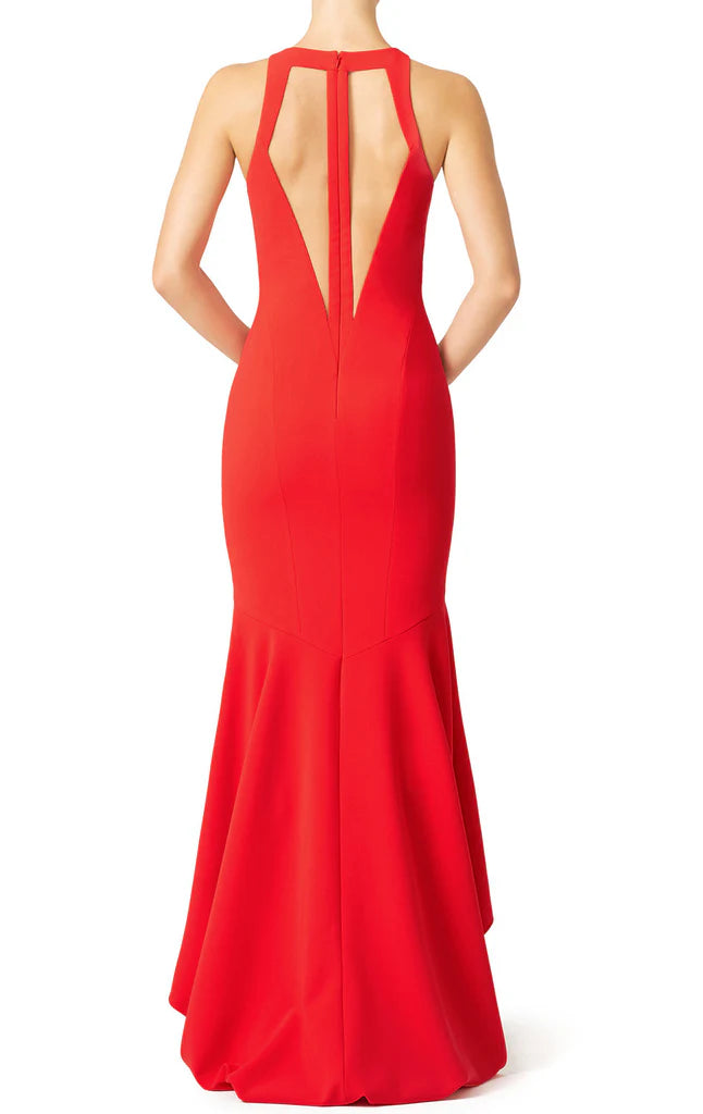 Side view of the mermaid prom dress.
