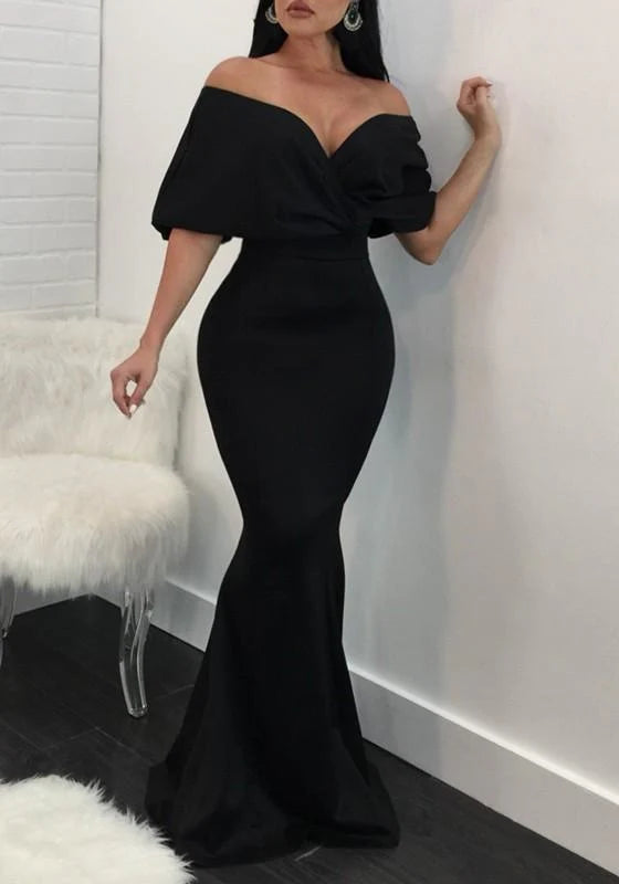 Elegant mermaid sweetheart long formal prom dress.