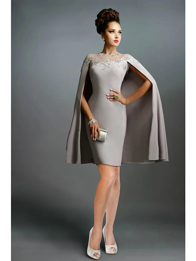 Side profile of the vintage-style evening gown, highlighting the stretch fabric.