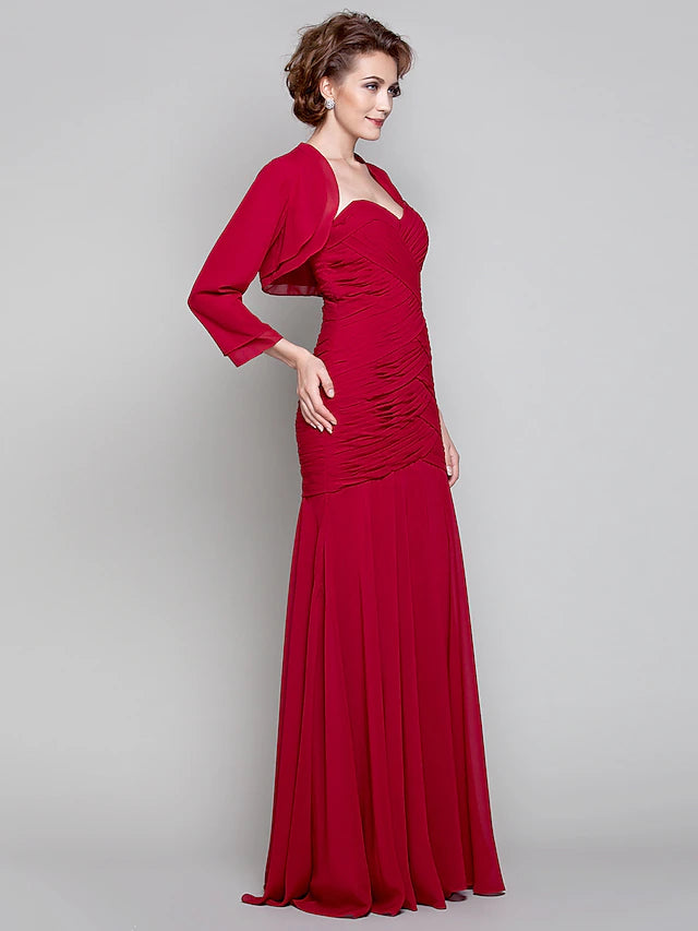 Front view of the two-piece Mother of the Bride dress.
