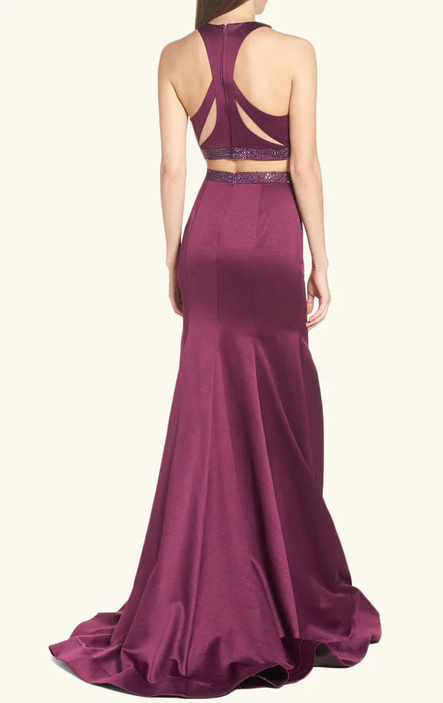 Full length view of the elegant prom dress.