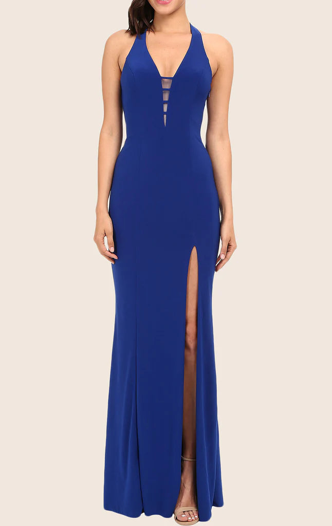Elegant mermaid V-neck long prom dress.