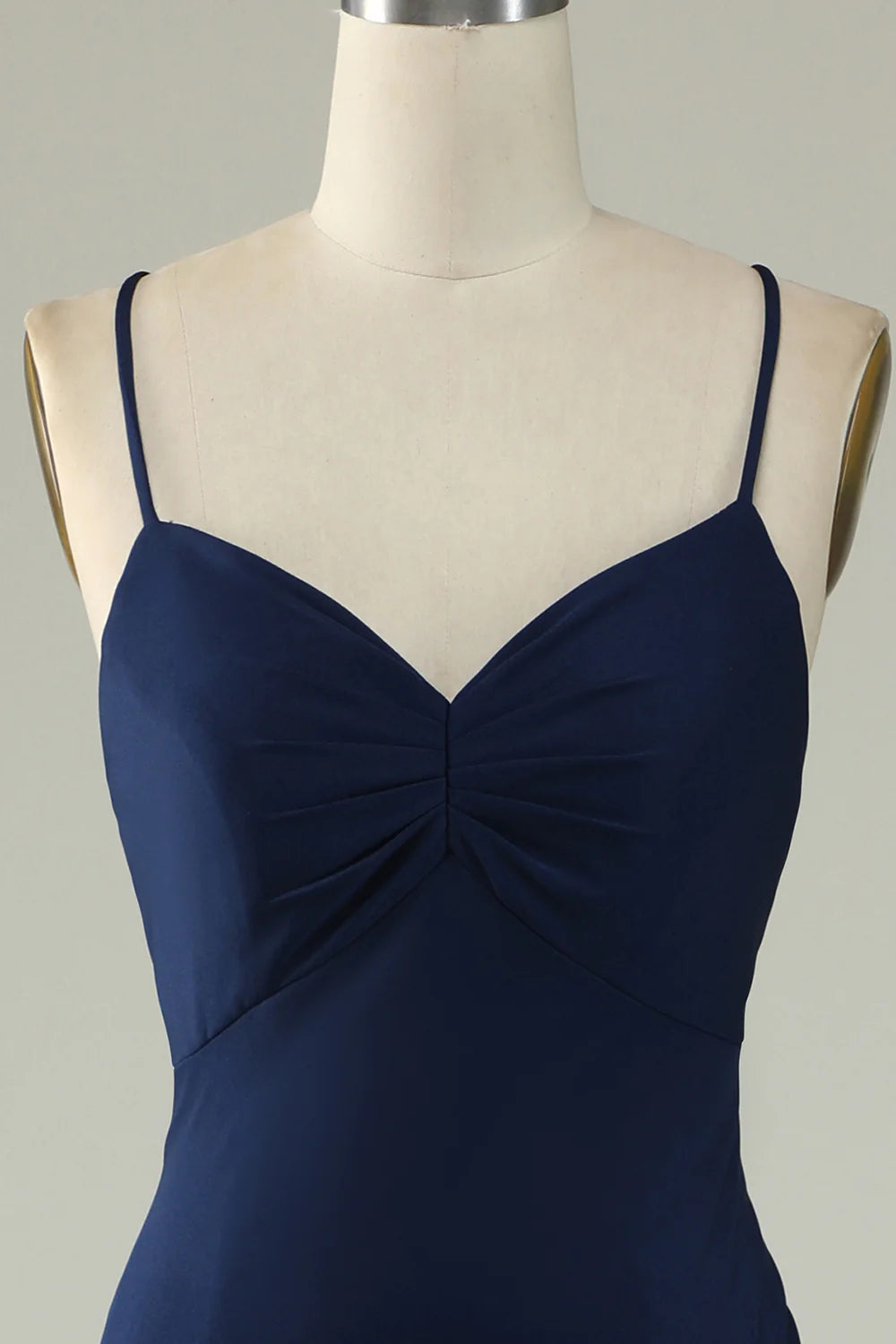 Back view of the navy mermaid long prom dress, showcasing its elegant silhouette.