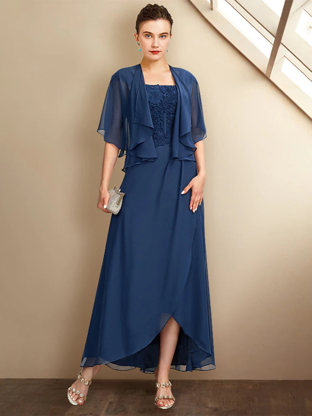 Elegant Plus Size A-Line Mother of the Bride Dress.