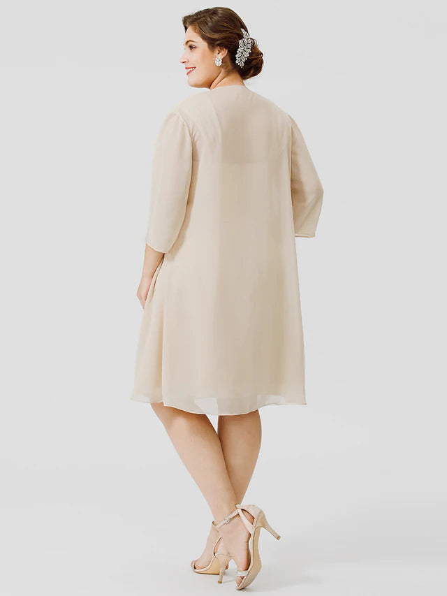 Full length view of the plus size formal dress, suitable for special occasions.