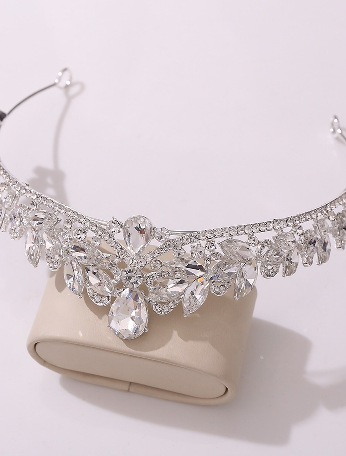 Another close-up of the sparkling crystals and alloy craftsmanship of the tiara headband.