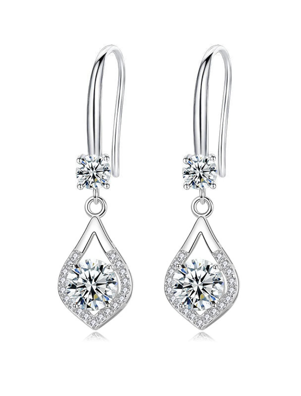 Pair of classic S925 sterling silver drop earrings.