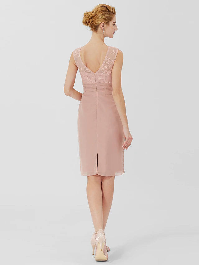 Full length view of the convertible sheath dress, perfect for formal occasions.