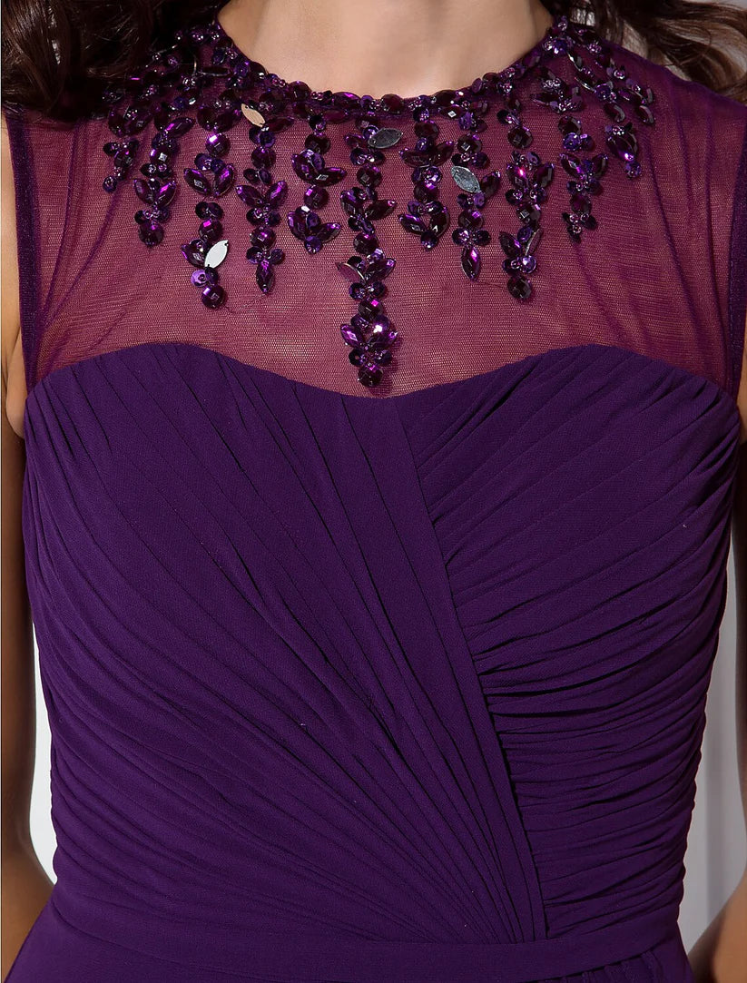 Full-length view of the georgette dress, showcasing its flowing skirt.