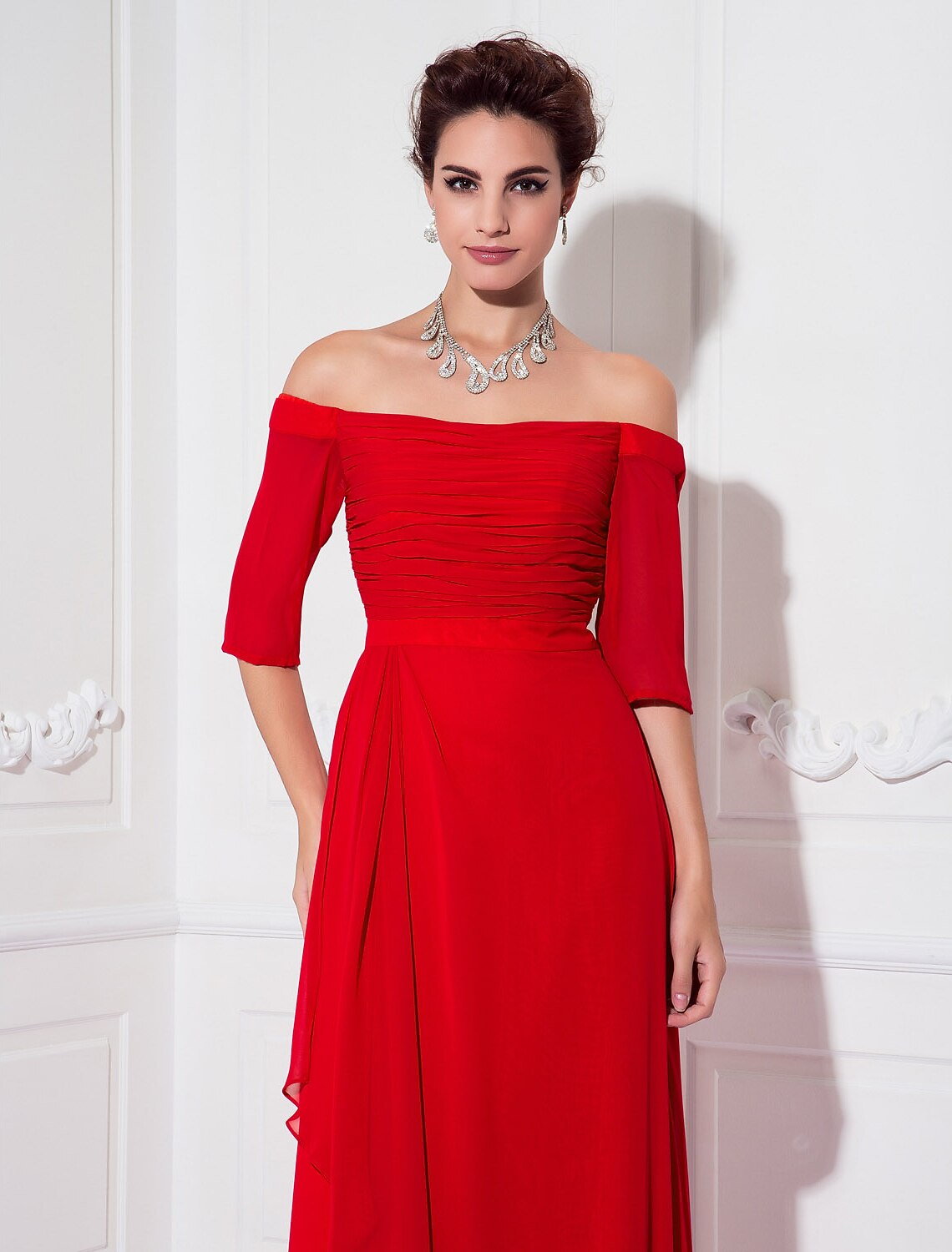 Another full view of the sheath dress, emphasizing the overall design and fit.