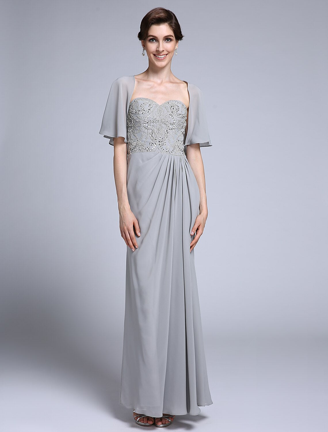 Elegant Sheath Mother of the Bride Dress with sweetheart neckline.