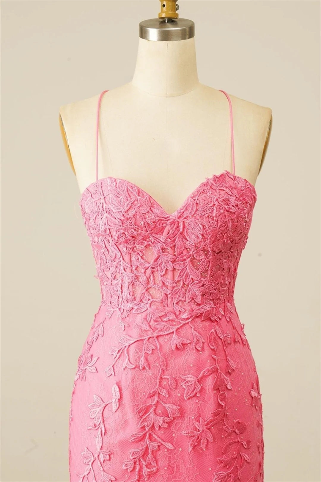 Side view of the short sheath homecoming dress.