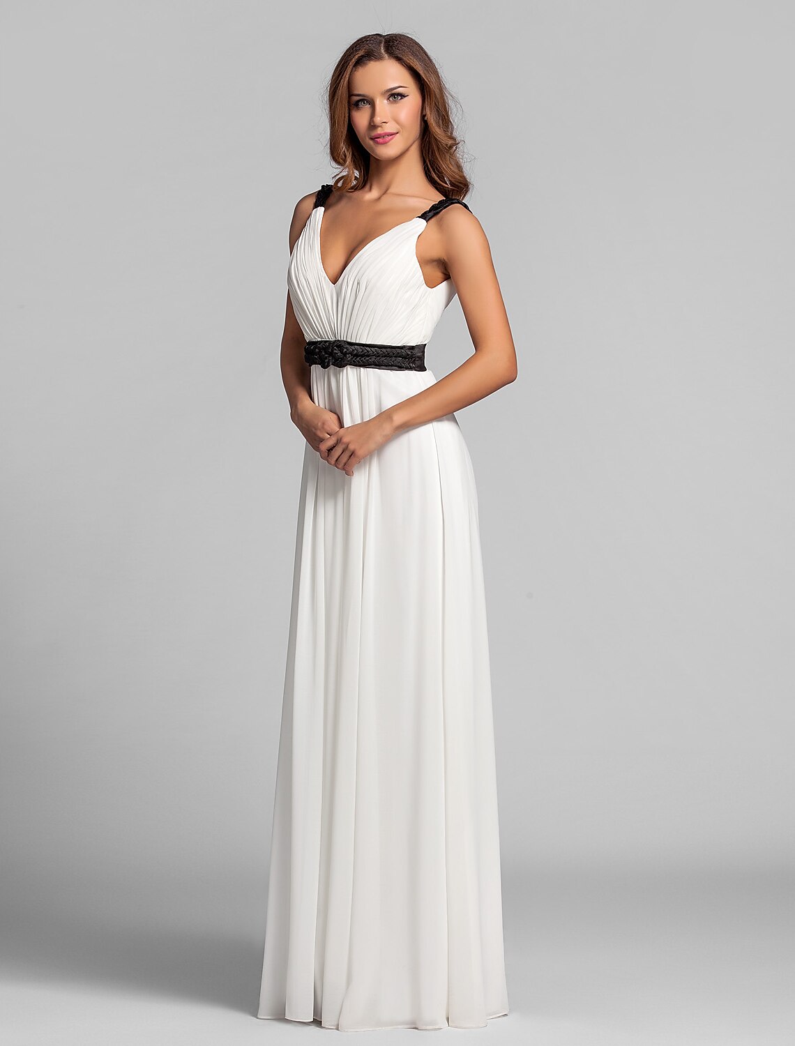 Full length view of a bridesmaid gown.