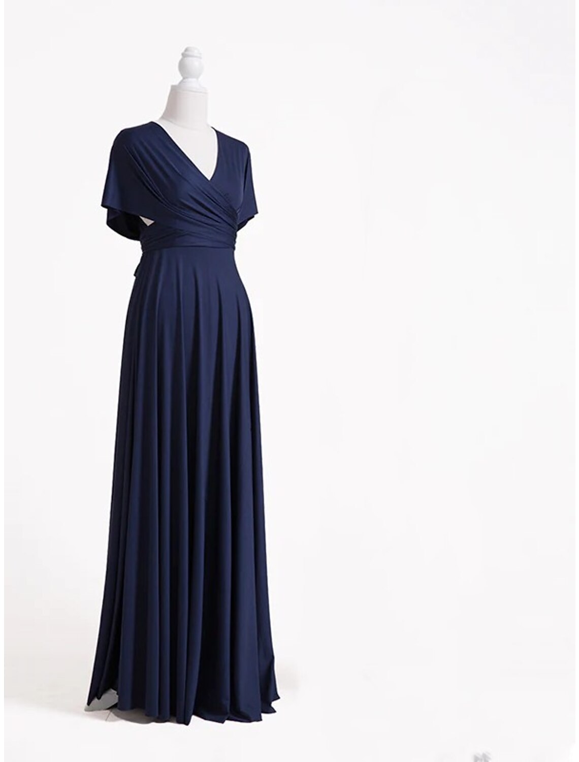 Back view of the convertible floor-length bridesmaid dress.