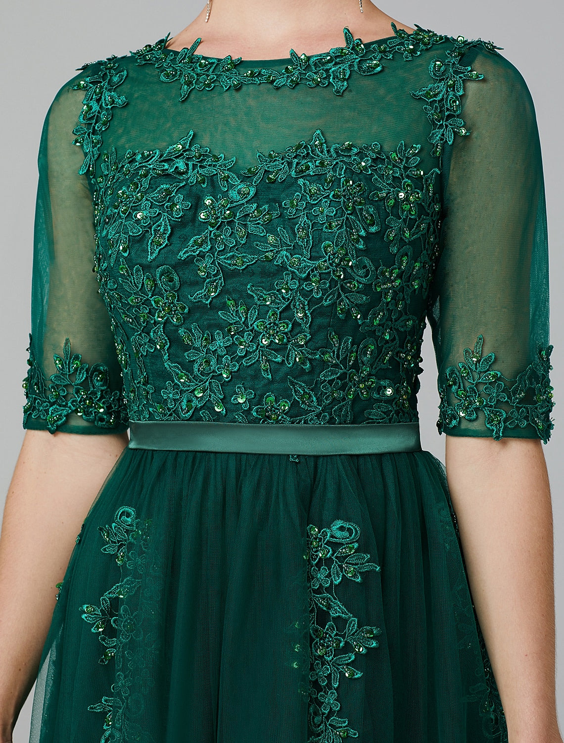 A-line dress showcasing its elegant silhouette.