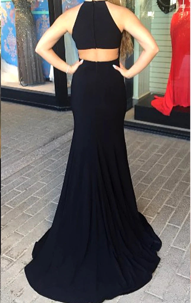 Back view of a strapless mermaid prom dress, showcasing the silhouette.