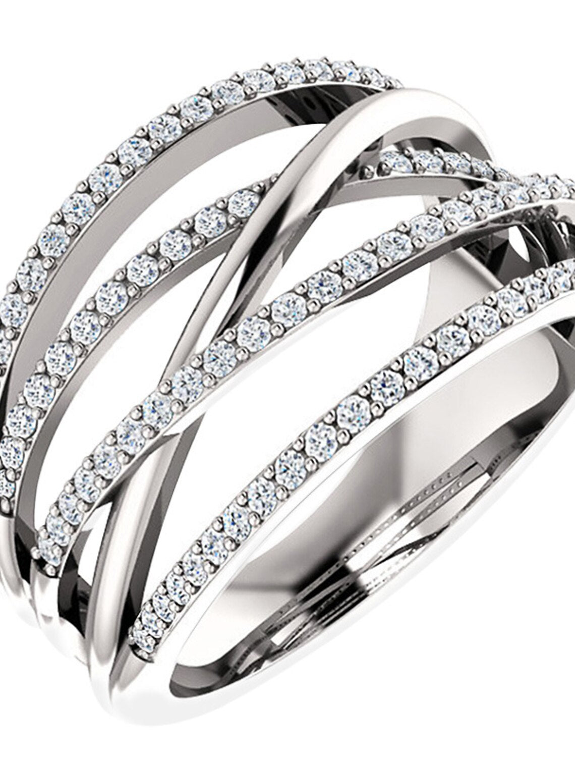 Two alloy rings, one a plain band and the other with a decorative element.