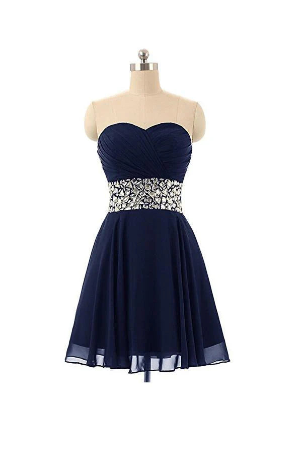 Elegant sweetheart A-line chiffon short homecoming dress.