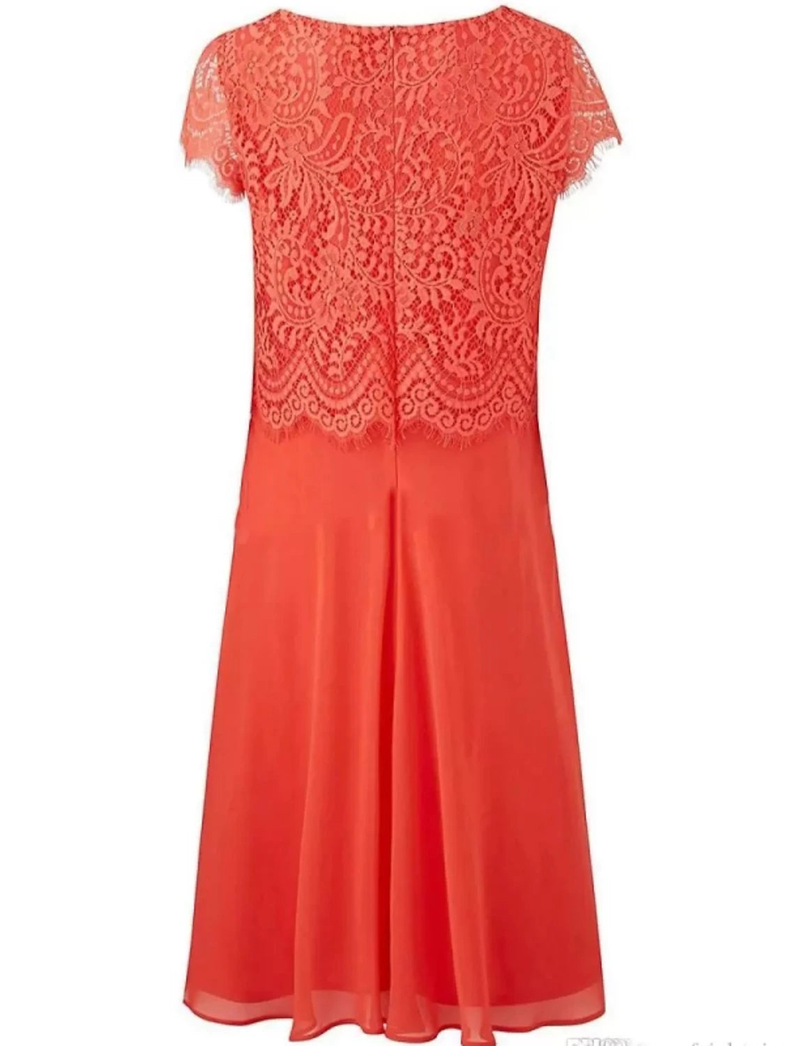 Elegant vintage sheath dress with scoop neck and cap sleeves, tea length, in a solid color.