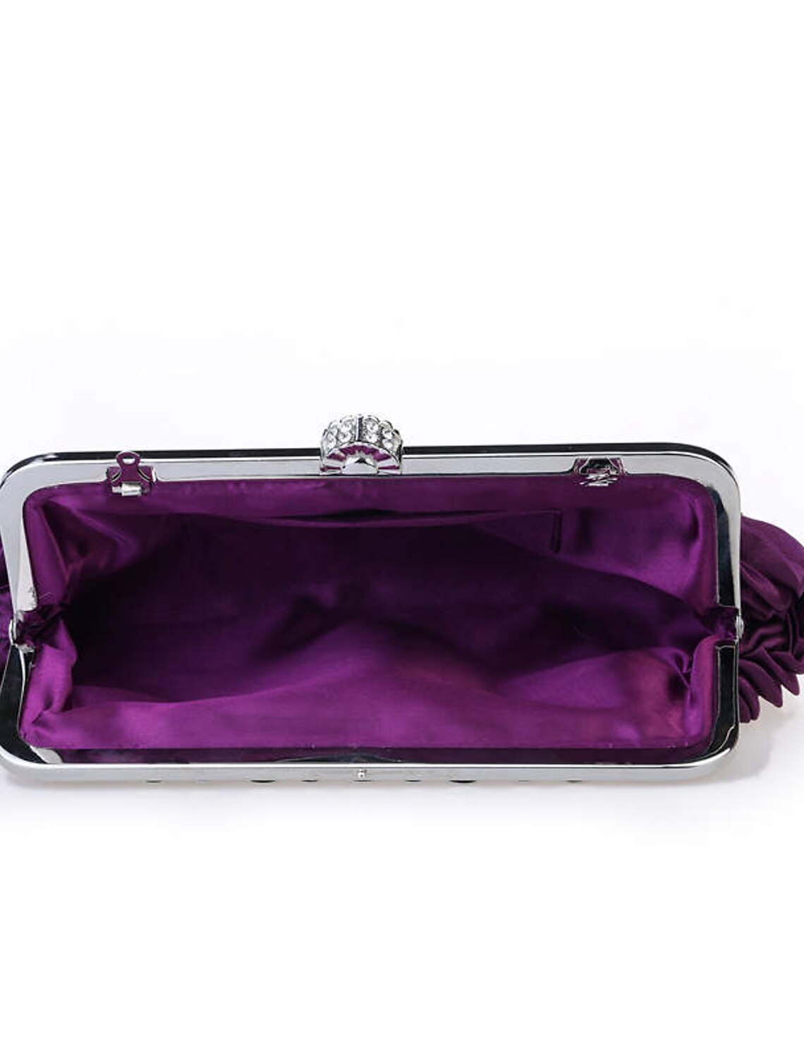 Women's wedding clutch bag, angled view.