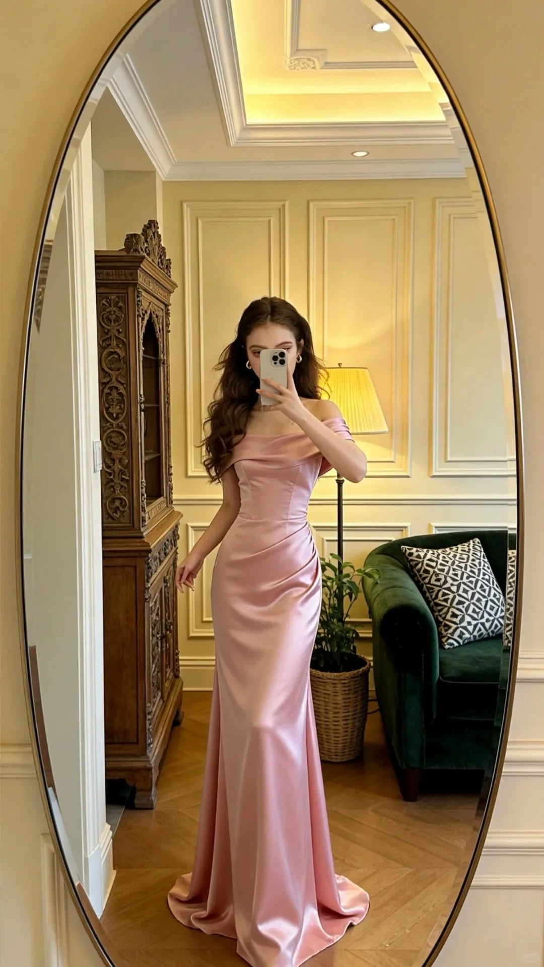 Elegant Blush Pink Off Shoulder Prom Dress With Ruched Bodice And Mermaid Train For Formal Evening Party