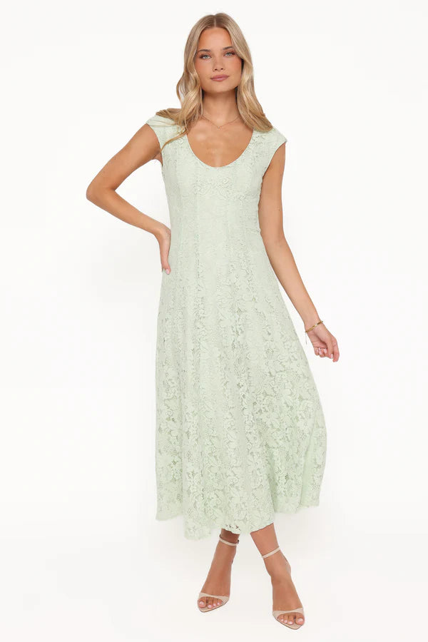 Elegant Cap Sleeve Scoop Neck Floral Lace Fitted Midi Prom Dress For Formal Evening Wedding Guest Bridesmaid Cocktail Party