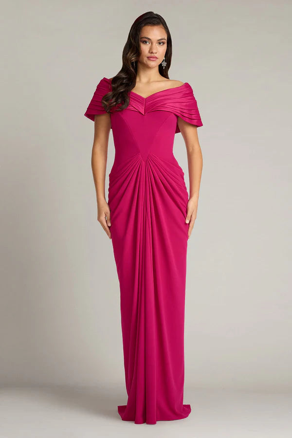 Elegant Off The Shoulder Pleated Ruffle Sleeve Ruched Bodycon Maxi Prom Dress For Formal Evening Mother Of The Bride