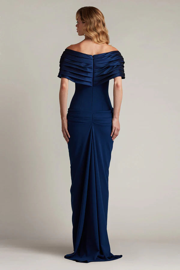Elegant Off The Shoulder Pleated Ruffle Sleeve Ruched Bodycon Maxi Prom Dress For Formal Evening Mother Of The Bride