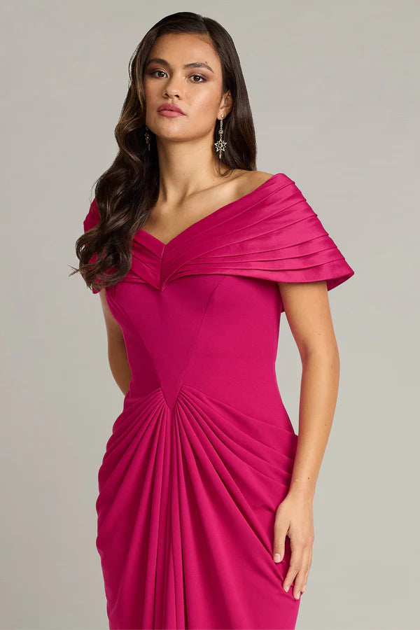 Elegant Off The Shoulder Pleated Ruffle Sleeve Ruched Bodycon Maxi Prom Dress For Formal Evening Mother Of The Bride