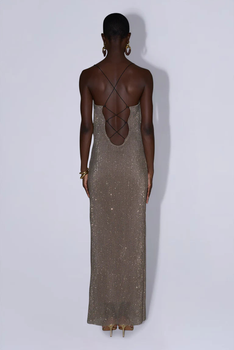 Elegant One Shoulder Cowl Neck Backless Sequin Maxi Prom Dress For Formal Evening Red Carpet