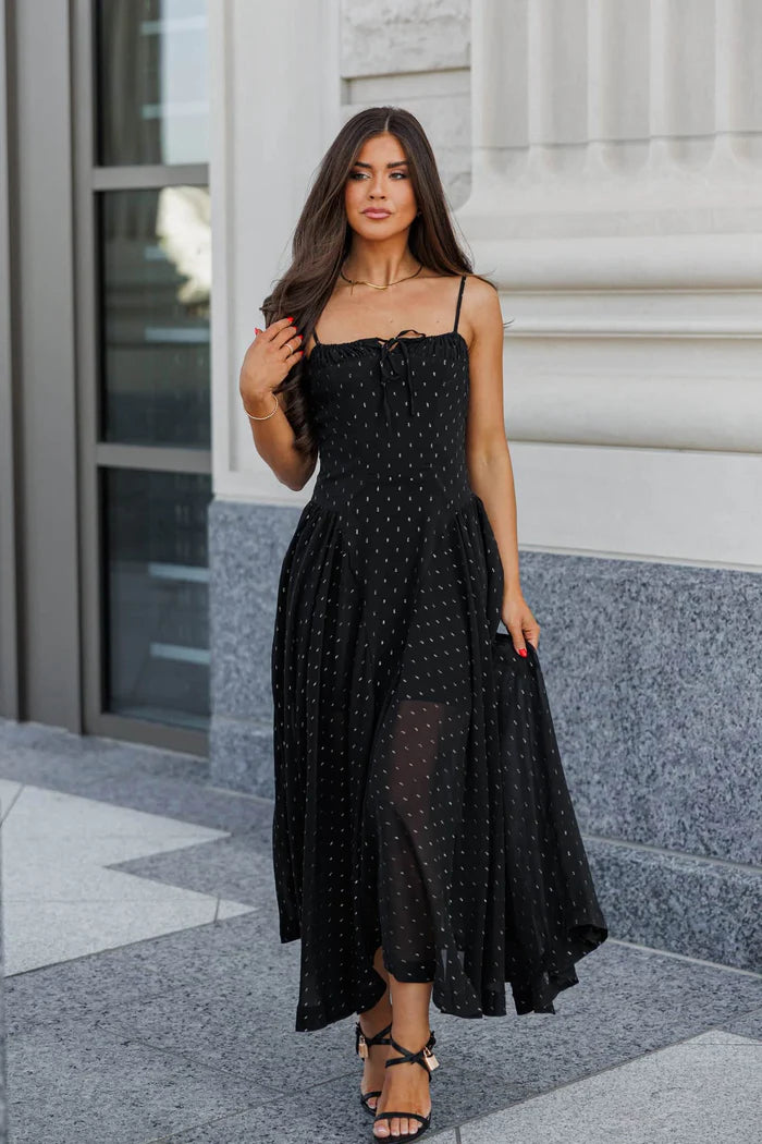 Elegant Sleeveless V Neck Scallop Trim Nautical Print Maxi Prom Dress For Wedding Guest Bridal Shower Formal Evening