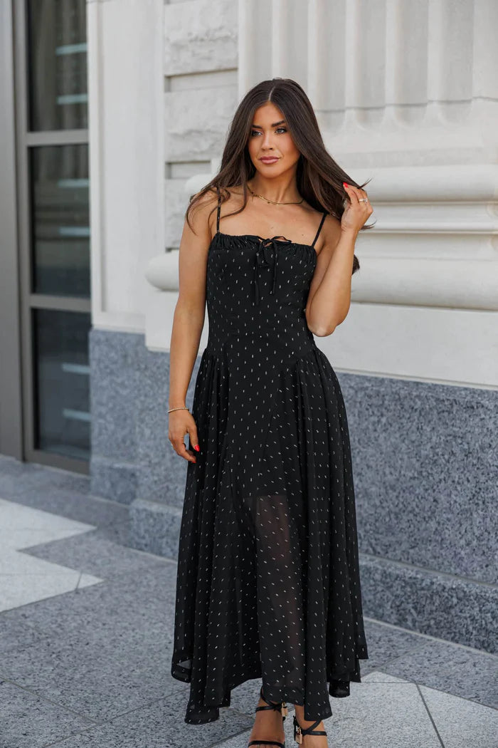 Elegant Sleeveless V Neck Scallop Trim Nautical Print Maxi Prom Dress For Wedding Guest Bridal Shower Formal Evening