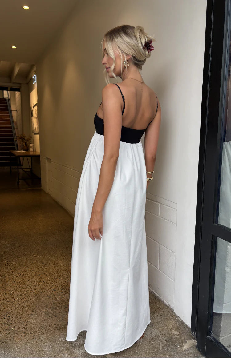 Elegant Spaghetti Strap Square Neck Open Back Adjustable Strap Color Block A Line Maxi Evening Dress For Formal Evening Gala Wedding Guest Bridesmaid