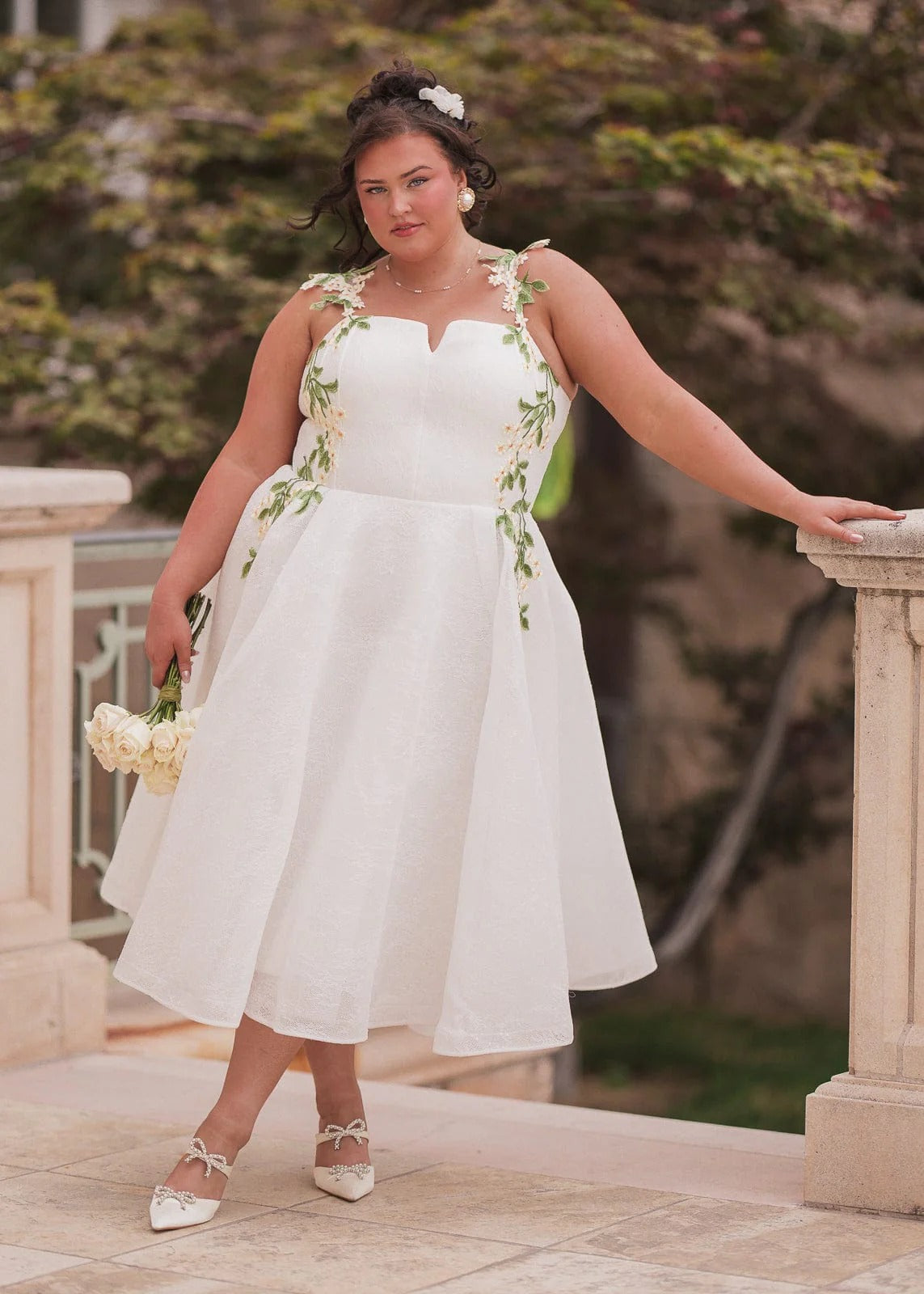 Elegant Spaghetti Strap V Neck Floral Embroidery Tulle A Line High Low Midi Evening Dress For Formal Evening Prom Wedding Guest Bridesmaid Cocktail Party Gala