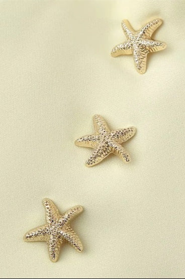 Elegant Yellow Halter V Neck A Line Maxi Prom Dress With Starfish Details For Beach Party Wedding Guest