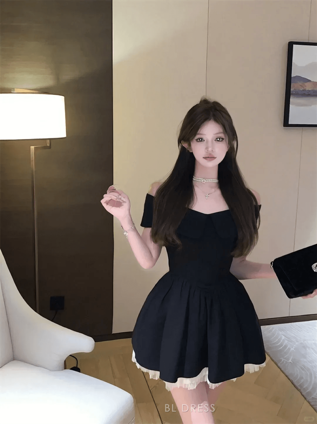 Elegant A-Line Off-Shoulder Pleated Black Short Homecoming Dresses Women's Party